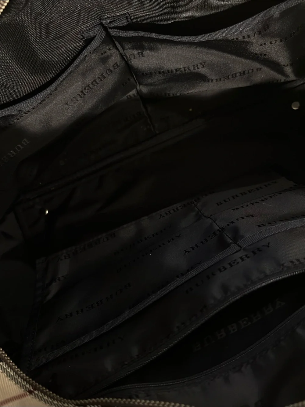 Burberry Y2K Check Nylon Bowler Medium